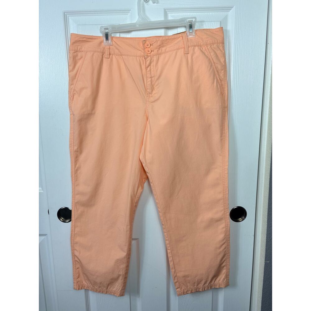 G.H. Bass & Co Capri Pants Women's Light Orange Size 16 NWT Solid Flat Front NWT